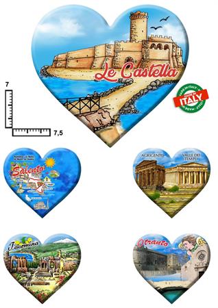 MAGNETE CUORE RESINATO PERSONALIZZABILE