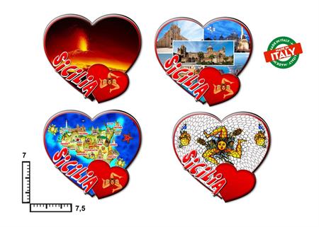 MAGNETE DOPPIO CUORE RESINATO PERSONALIZZABILE