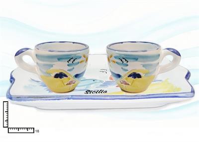 SET CAFFE' CERAMICA X2 RETT. L.INCISA SICILIA