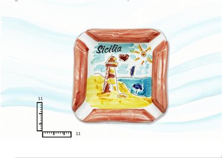 POSACENERE QUADR. CERAMICA L.INCISA SICILIA