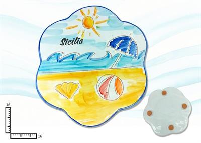 SOTTOPENTOLA SMERLATO CERAMICA L.INCISA SICILIA