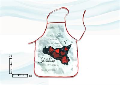 GREMBIULE CM55X75 BORDO ROSSO SUBLIMAZIONE SICILIA