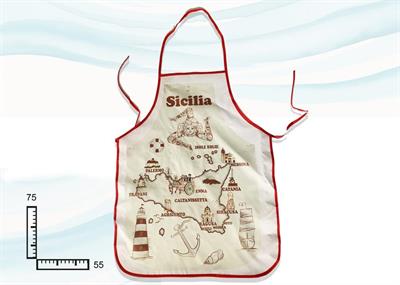 GREMBIULE CM55X75 BORDO ROSSO SUBLIMAZIONE SEPPIA SICILIA