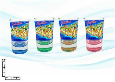 BICCHIERE VETRO COLORATO CM6.9 SICILIA