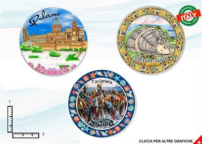 MAGNETE PIATTINO CERAMICA CM7 LOCALITA' SICILIA