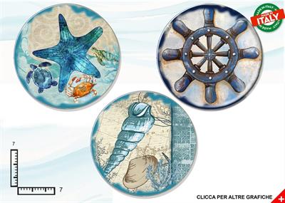 MAGNETE PIATTINO CERAMICA CM7 VINTAGE MARE ASSORTIMENTO