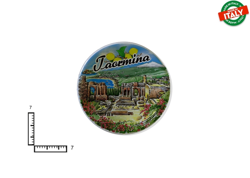 MAGNETE PIATTINO CERAMICA CM7 TAORMINA SICILIA