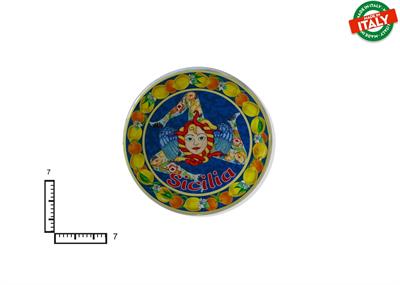 MAGNETE PIATTINO CERAMICA CM7 TRINACRIA MORI SICILIA