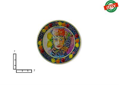 MAGNETE PIATTINO CERAMICA CM7 TRINACRIA MORI SICILIA