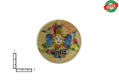 MAGNETE PIATTINO CERAMICA CM7 TRINACRIA MORI SICILIA