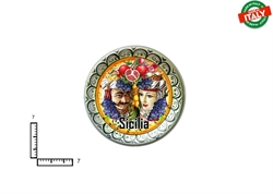 MAGNETE PIATTINO CERAMICA CM7 TRINACRIA MORI SICILIA