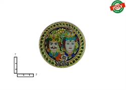 MAGNETE PIATTINO CERAMICA CM7 TRINACRIA MORI SICILIA