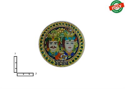 MAGNETE PIATTINO CERAMICA CM7 TRINACRIA MORI SICILIA