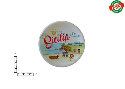 MAGNETE PIATTINO CERAMICA CM7 BIMBI SICILIA