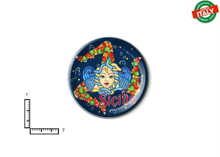 MAGNETE PIATTINO CERAMICA CM7 TRINACRIA MORI SICILIA