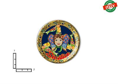 MAGNETE PIATTINO CERAMICA CM7 TRINACRIA MORI SICILIA