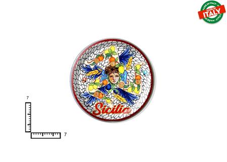 MAGNETE PIATTINO CERAMICA CM7 TRINACRIA MORI SICILIA