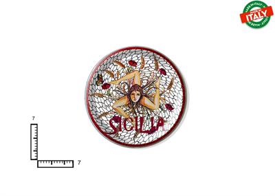 MAGNETE PIATTINO CERAMICA CM7 TRINACRIA MORI SICILIA