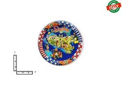 MAGNETE PIATTINO CERAMICA CM7 CARTINA SICILIA