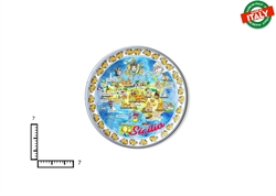 MAGNETE PIATTINO CERAMICA CM7 CARTINA SICILIA