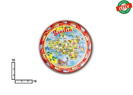 MAGNETE PIATTINO CERAMICA CM7 CARTINA SICILIA