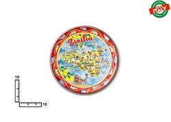 MAGNETE PIATTINO CERAMICA CM7 CARTINA SICILIA