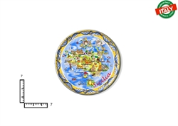 MAGNETE PIATTINO CERAMICA CM7 CARTINA SICILIA