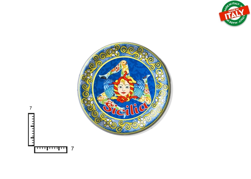 MAGNETE PIATTINO CERAMICA CM7 TRINACRIA MORI SICILIA