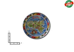 MAGNETE PIATTINO CERAMICA CM7 CARTINA SICILIA