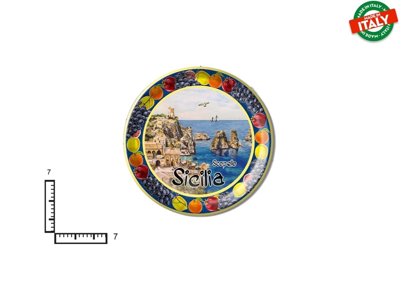 MAGNETE PIATTINO CERAMICA CM7 SCOPELLO SICILIA