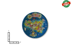 MAGNETE PIATTINO CERAMICA CM7 CARTINA SICILIA
