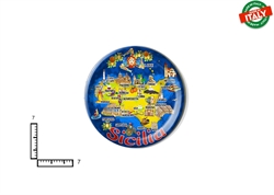 MAGNETE PIATTINO CERAMICA CM7 CARTINA SICILIA