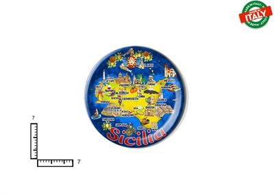 MAGNETE PIATTINO CERAMICA CM7 CARTINA SICILIA