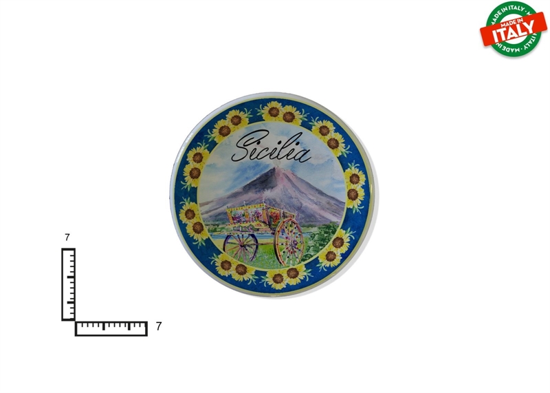 MAGNETE PIATTINO CERAMICA CM7 CARRETTO SICILIA