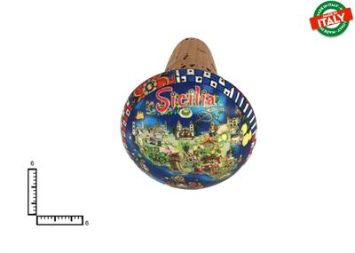 TAPPO GRANDE CERAMICA C/SUGHERO CARTINA SICILIA