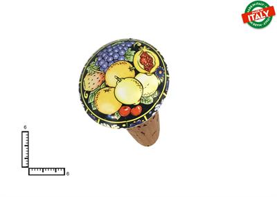 TAPPO GRANDE CERAMICA C/SUGHERO FRUTTA FIORI