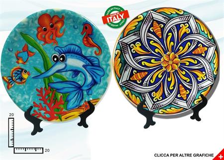 PIATTO CERAMICA CM20 ROSONE ASSORTIMENTO