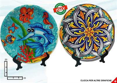 PIATTO CERAMICA CM20 ROSONE ASSORTIMENTO