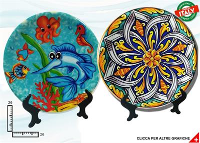 PIATTO CERAMICA CM26 ROSONE ASSORTIMENTO