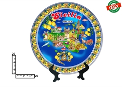 PIATTO CERAMICA CM20 CARTINA SICILIA