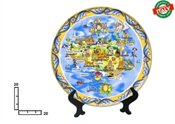 PIATTO CERAMICA CM20 CARTINA SICILIA