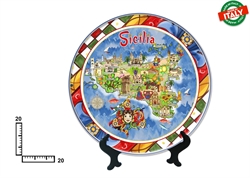 PIATTO CERAMICA CM20 CARTINA SICILIA