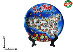 PIATTO CERAMICA CM20 CARTINA SICILIA