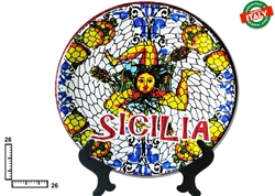 PIATTO CERAMICA CM26 TRINACRIA SICILIA