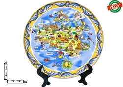 PIATTO CERAMICA CM26 CARTINA SICILIA