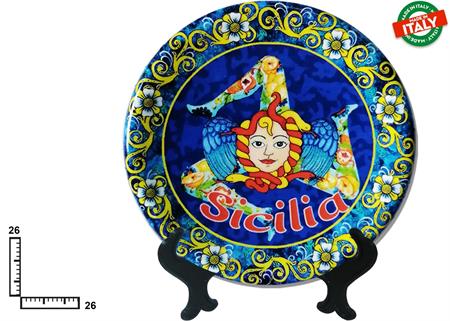 PIATTO CERAMICA CM26 TRINACRIA SICILIA