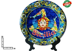 PIATTO CERAMICA CM26 TRINACRIA SICILIA