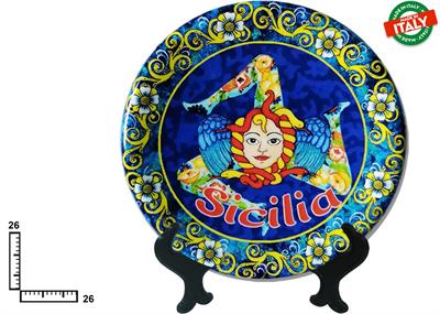 PIATTO CERAMICA CM26 TRINACRIA SICILIA