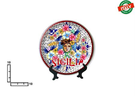 PIATTO CERAMICA CM10 TRINACRIA SICILIA