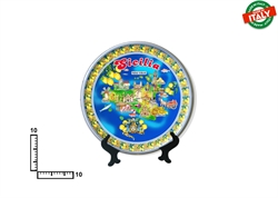 PIATTO CERAMICA CM10 CARTINA SICILIA